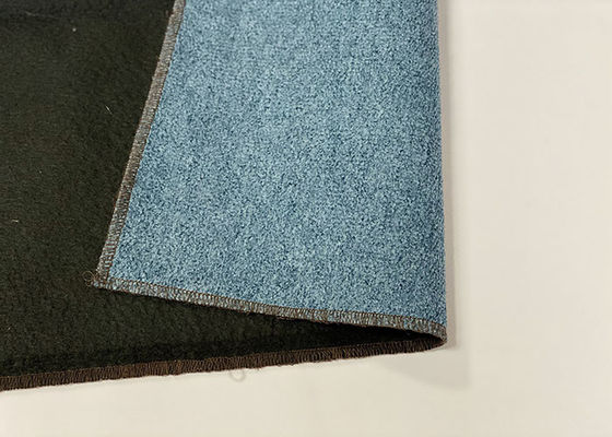 tela de tapicería del poliéster 100 de los 30cm, tela de tapicería azul de la felpilla 300gsm