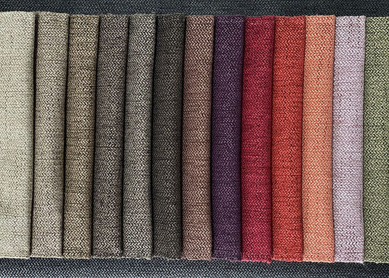 Tela de tapicería de lino llana, poliéster colorido Sofa Fabric