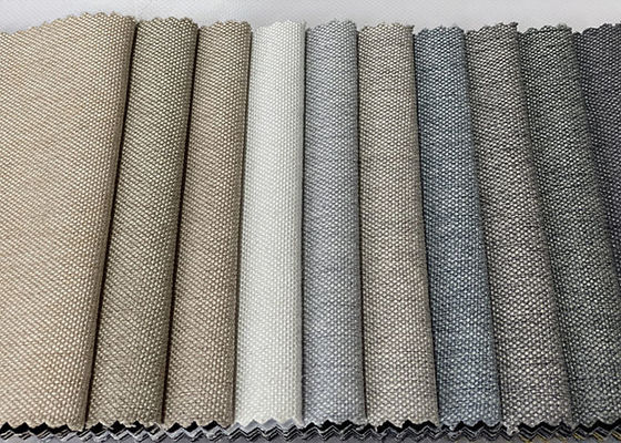 tejido de poliester colorido de lino de la tela de tapicería de la tela del sofá de la mirada para el pequeño sofá de lino del sofá