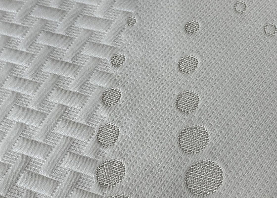 Tela blanca del punto doble del poliéster de la prenda impermeable de la tela del telar jacquar del algodón del SGS