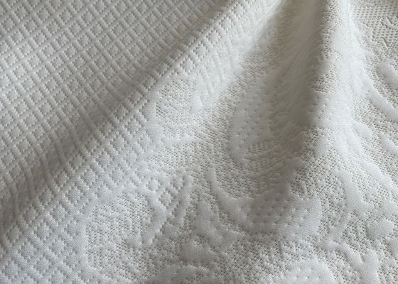 300gsm de la tela blanca del telar jacquar del algodón del telar jacquar del poliéster blanco de la tela