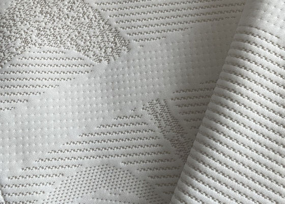 tela hecha punto blanca del telar jacquar de la tela del colchón del poliéster de los 250cm