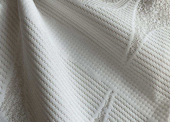 tela hecha punto blanca del telar jacquar de la tela del colchón del poliéster de los 250cm