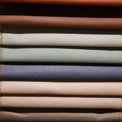 Ante Sofa Fabric, tela del terciopelo de tapicería de la gamuza marrón del apagón