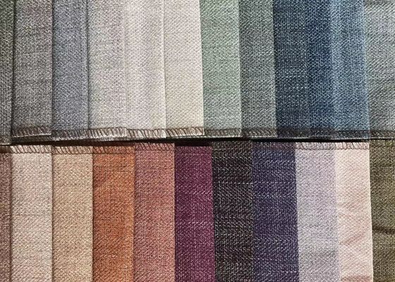 Estilo llano de lino 100% de Sofa Fabric 347gsm del poliéster del sofá